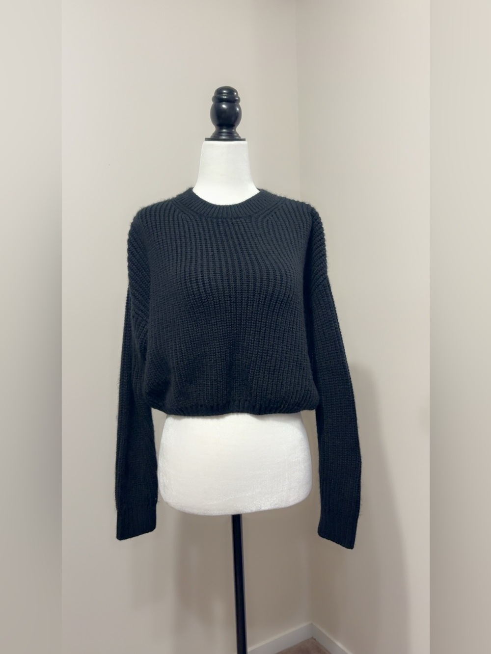 Elodie Classic Black Crewneck Women's Sweater